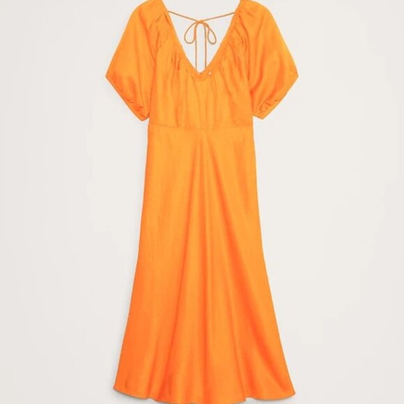 New With Tags Banana Republic Maxi Dress Size 14 Clementine Orange - Picture 4 of 4